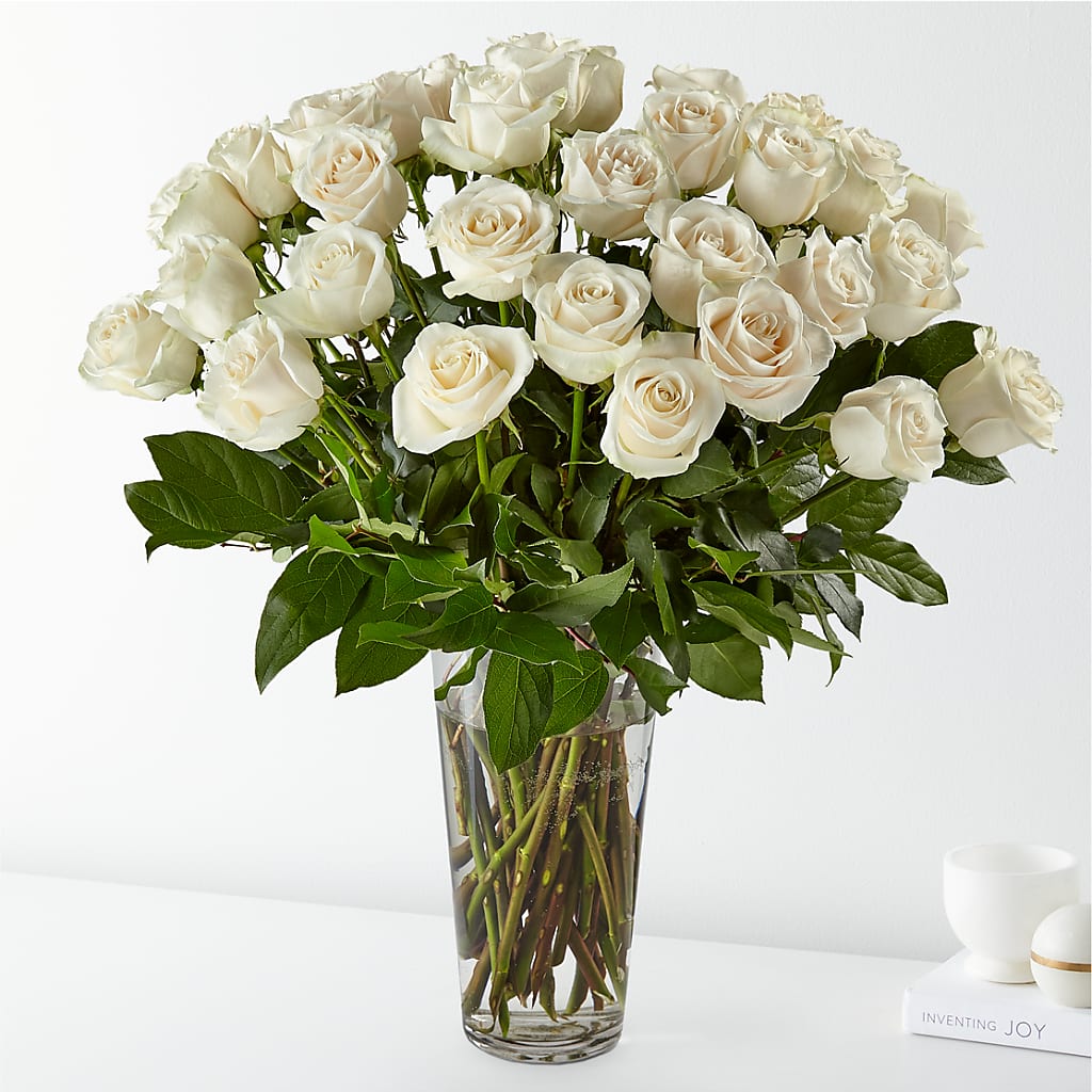 Long Stem White Rose Bouquet – Grayson Florist And Gifts, Independence VA