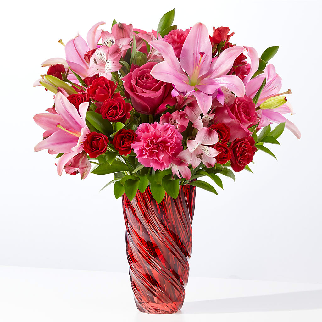 In Love Bouquet with Luxe Swirl Vase – Grayson Florist And Gifts, Independence VA