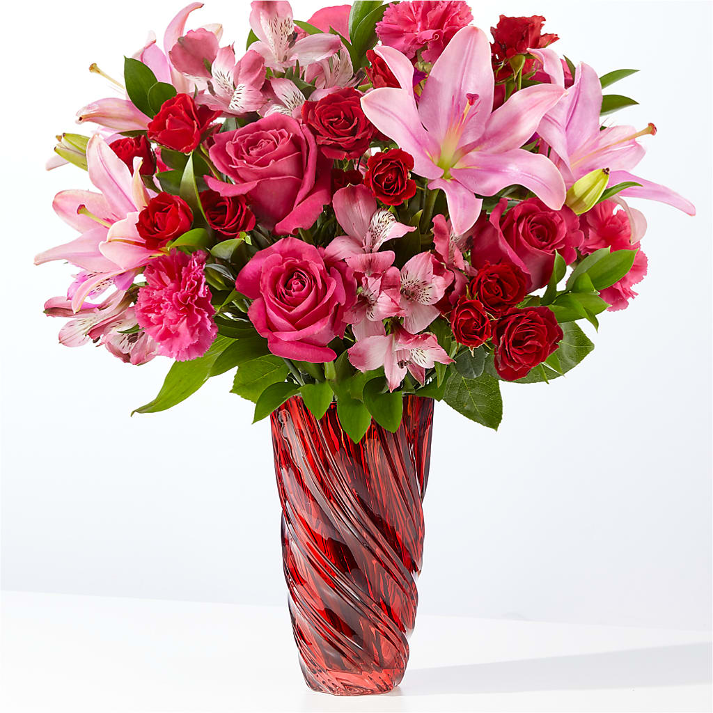 In Love Bouquet with Luxe Swirl Vase – Grayson Florist And Gifts, Independence VA