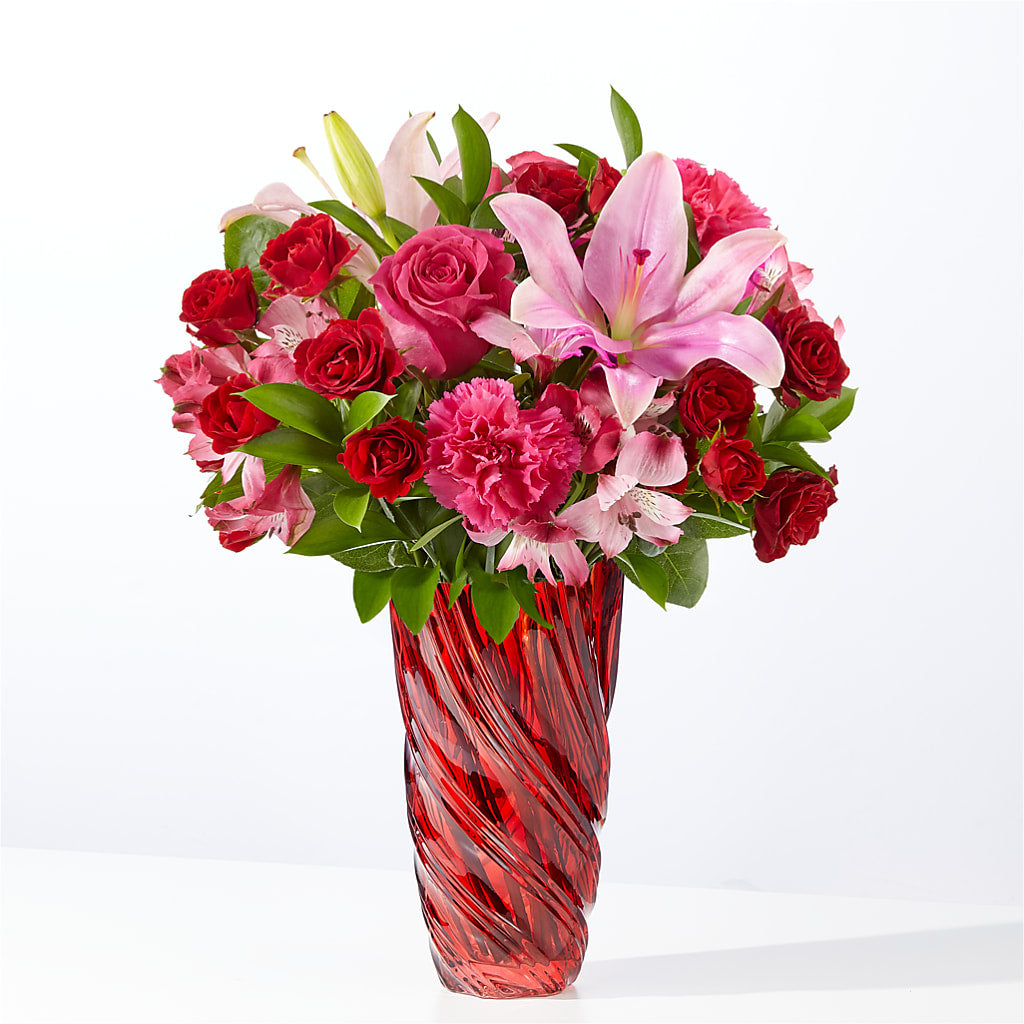In Love Bouquet with Luxe Swirl Vase – Grayson Florist And Gifts, Independence VA