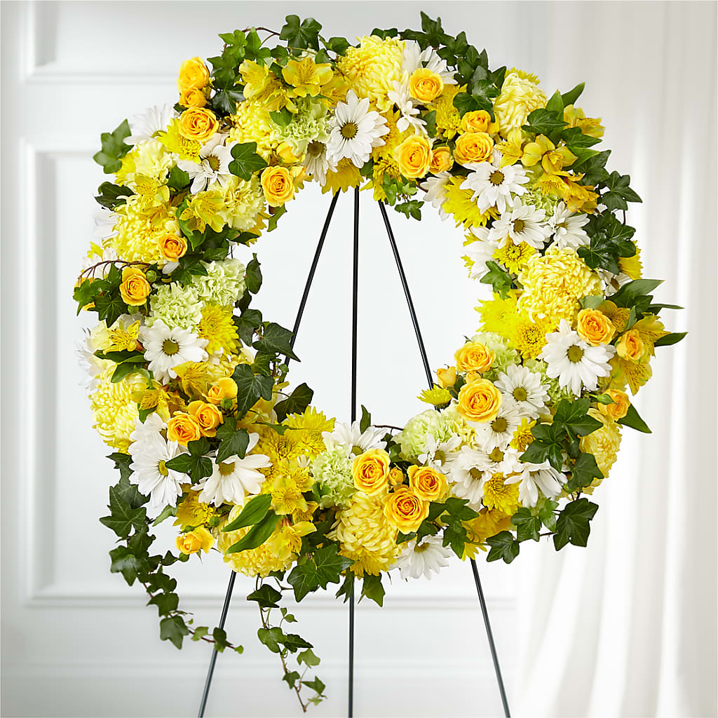 Golden Remembrance Wreath – Grayson Florist And Gifts, Independence VA