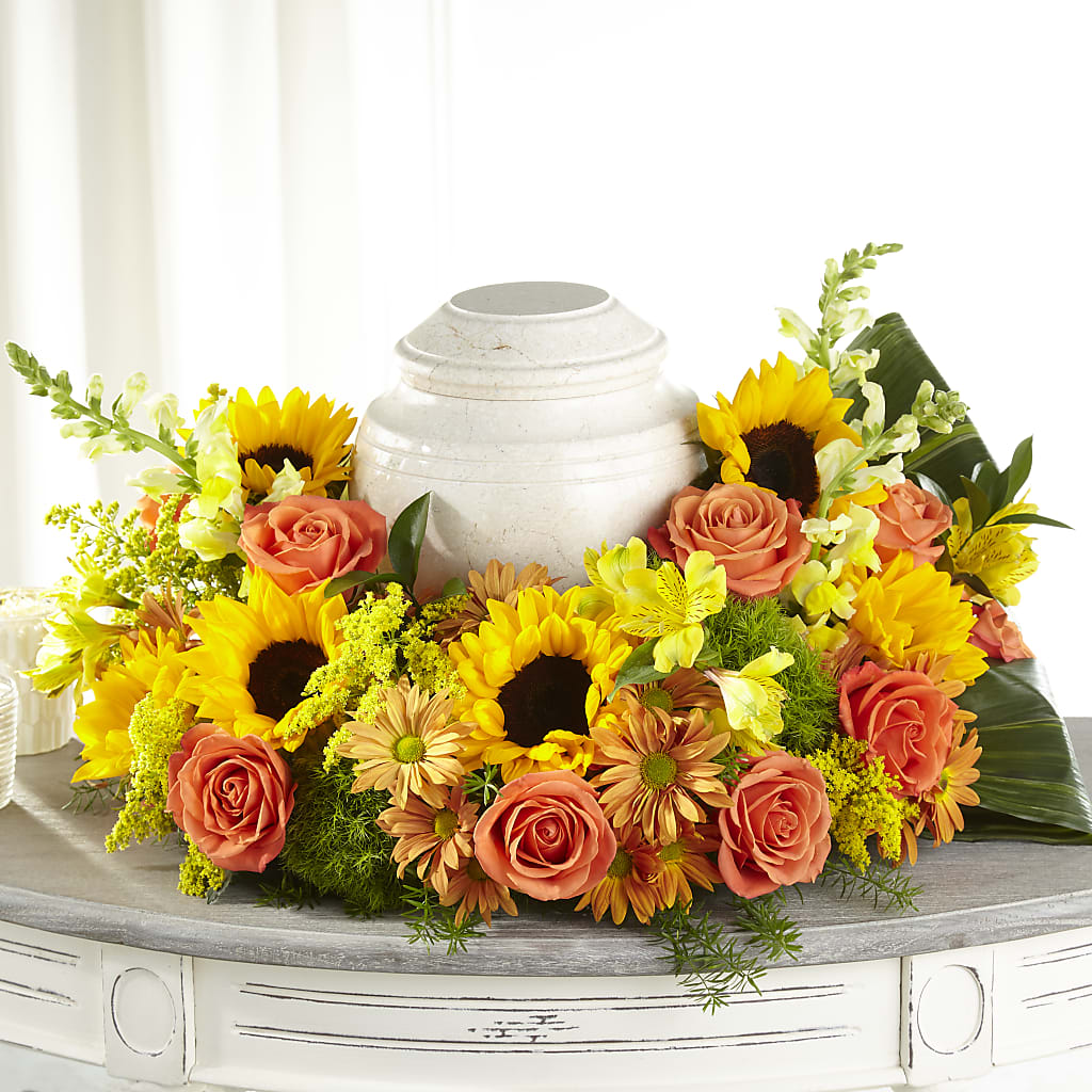 Faithful Sunflower Cremation Adornment – Grayson Florist And Gifts, Independence VA