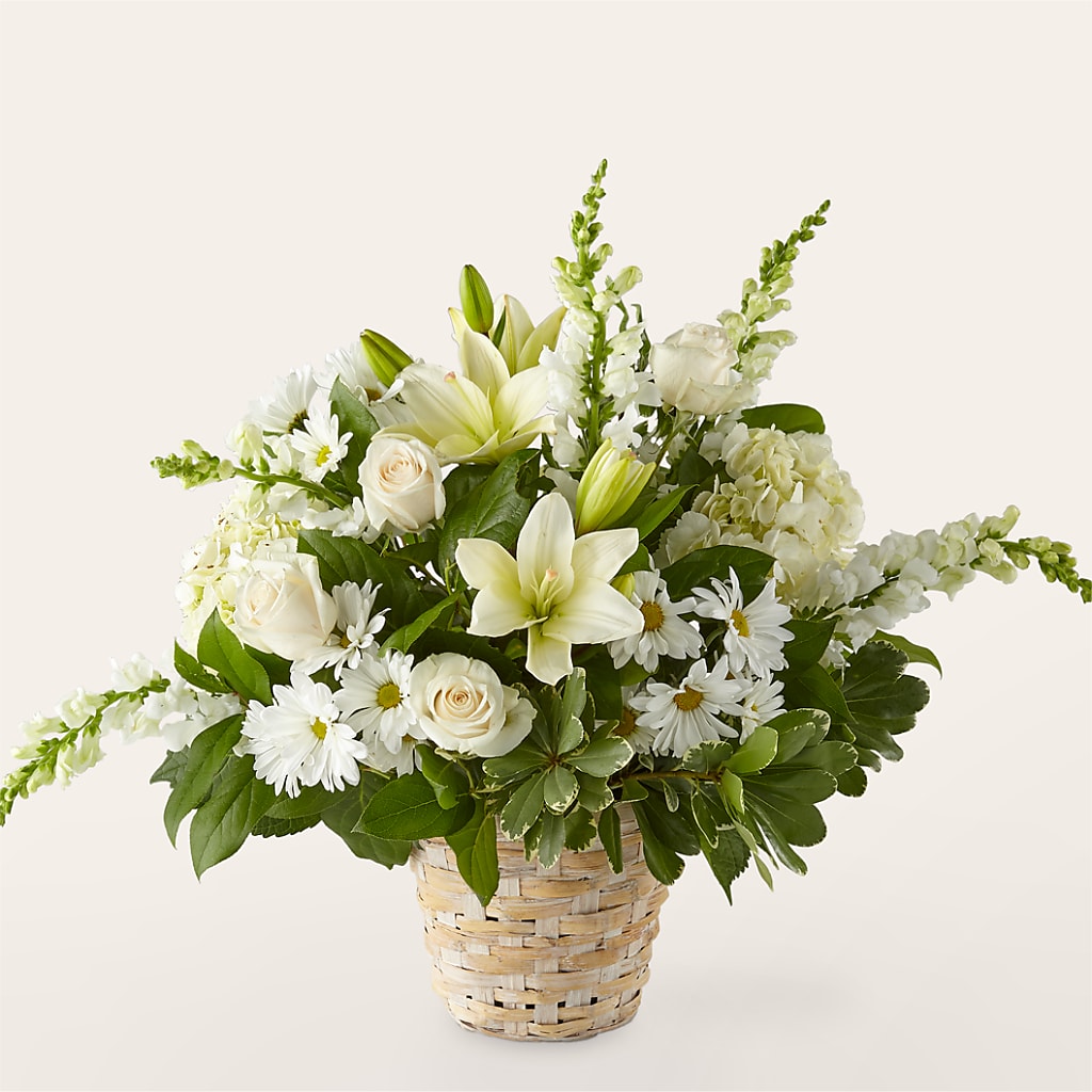 Ivory Elegance Floral Basket – Grayson Florist And Gifts, Independence VA