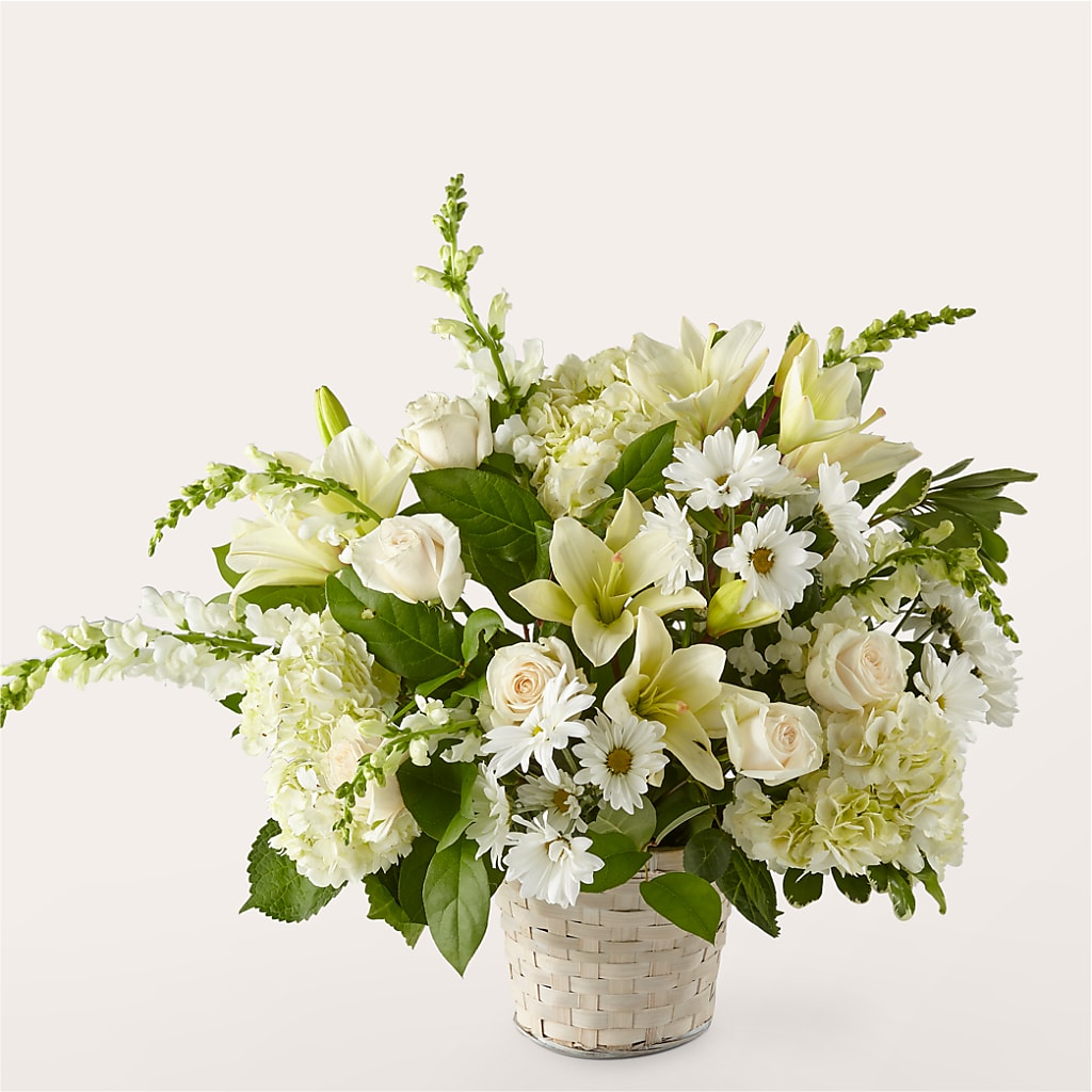 Ivory Elegance Floral Basket – Grayson Florist And Gifts, Independence VA