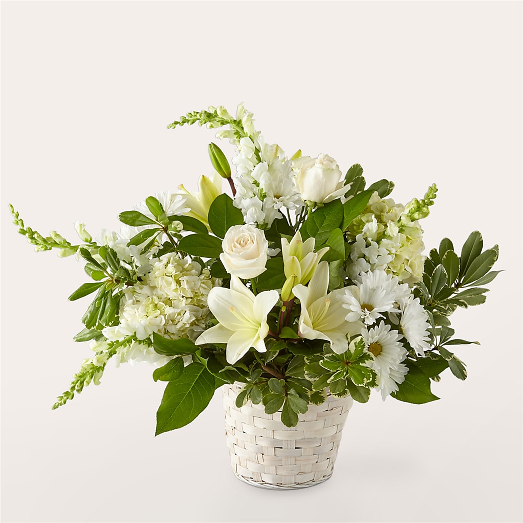 Ivory Elegance Floral Basket – Grayson Florist And Gifts, Independence VA