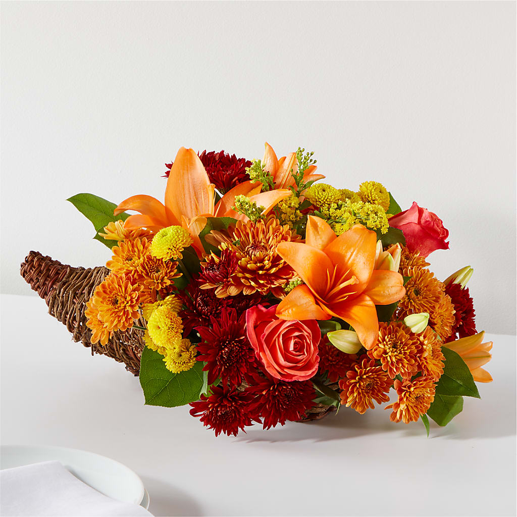 Bouquet of Blessings Cornucopia – Grayson Florist And Gifts, Independence VA