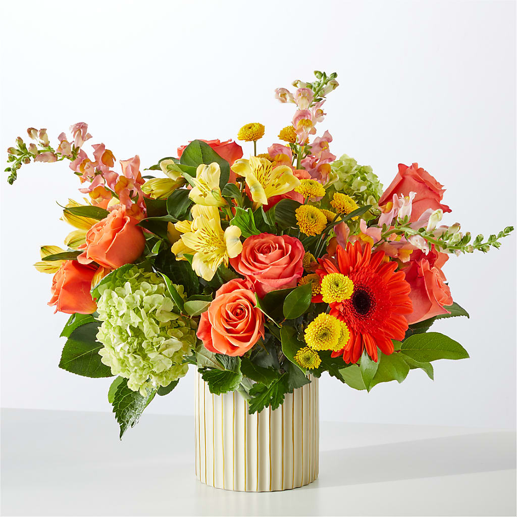 Autumn Sunshine Bouquet with Ivory Vase – Grayson Florist And Gifts, Independence VA