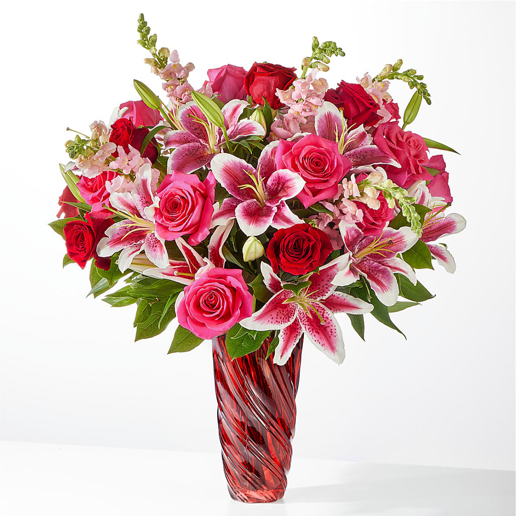 Always You Bouquet with Luxe Swirl Vase – Grayson Florist And Gifts, Independence VA