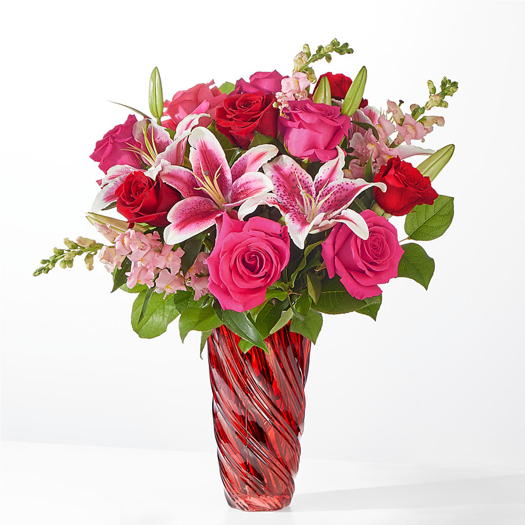 Always You Bouquet with Luxe Swirl Vase – Grayson Florist And Gifts, Independence VA