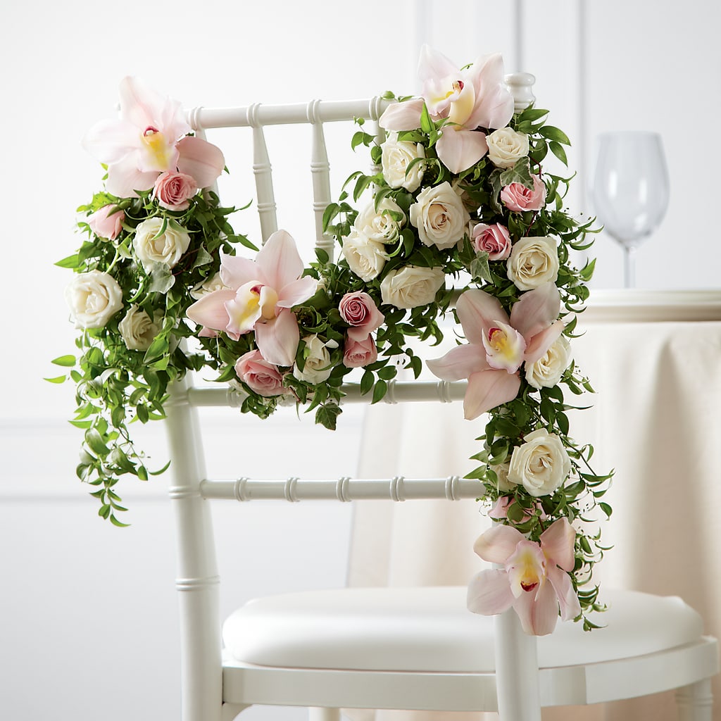 Orchid Rose Chair Décor – Grayson Florist And Gifts, Independence VA
