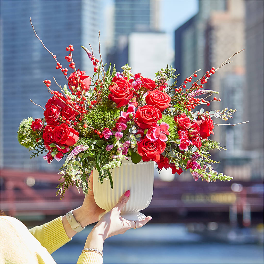 Big Red Bow Bouquet –  Grayson Florist And Gifts, Independence VA