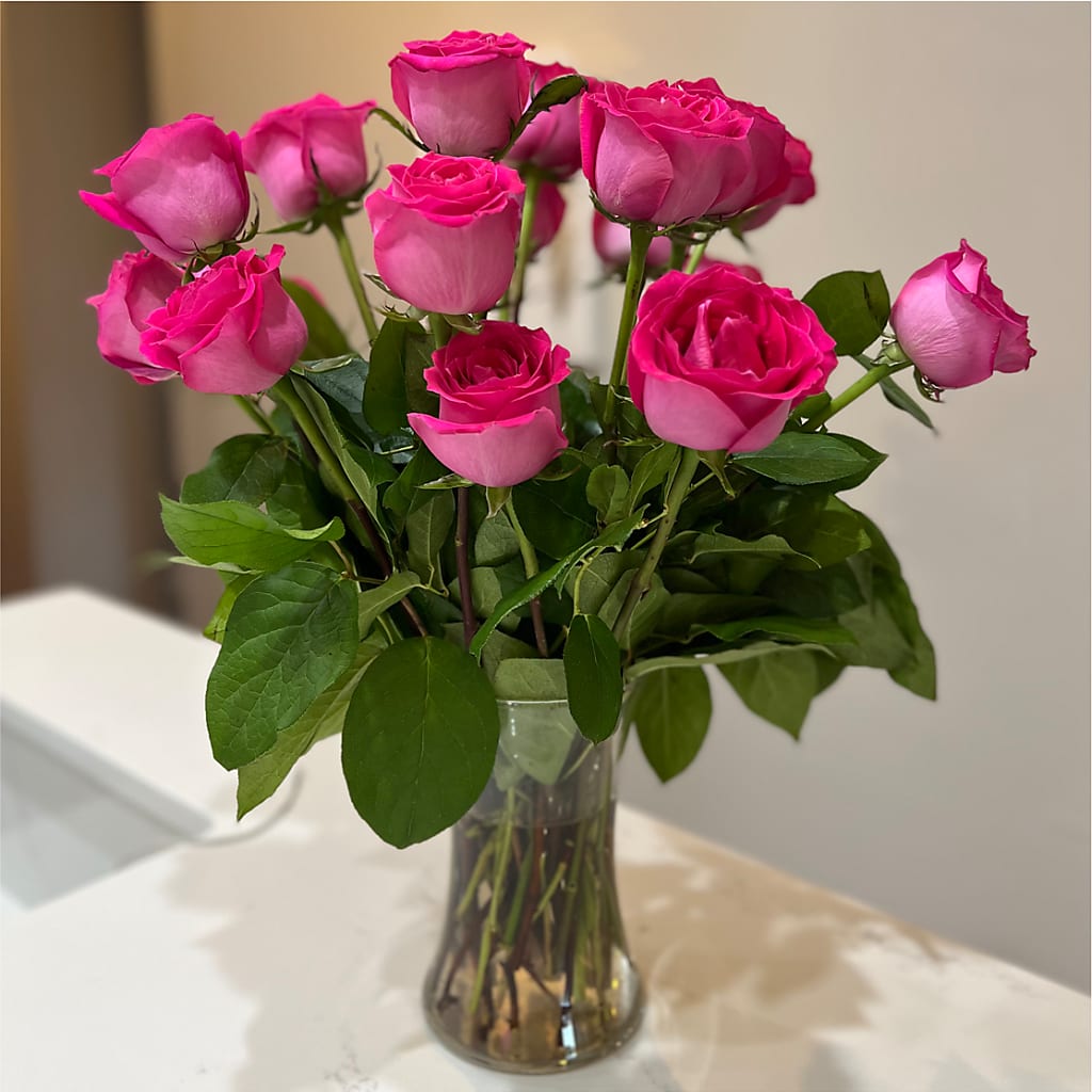 Long Stem Pink Rose Bouquet –  Grayson Florist And Gifts, Independence VA