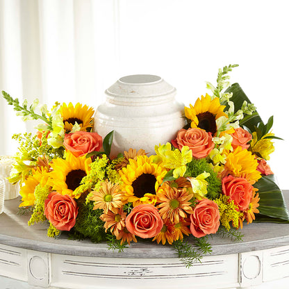 Faithful Sunflower Cremation Adornment –  Grayson Florist And Gifts, Independence VA