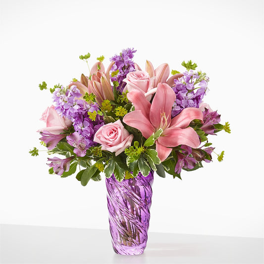 Precious Petals Bouquet with Luxe Swirl Vase –  Grayson Florist And Gifts, Independence VA