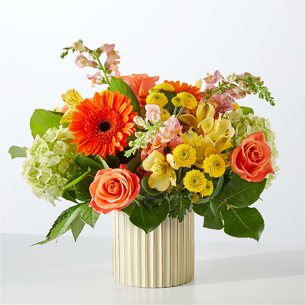 Autumn Sunshine Bouquet with Ivory Vase –  Grayson Florist And Gifts, Independence VA