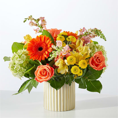 Autumn Sunshine Bouquet with Ivory Vase –  Grayson Florist And Gifts, Independence VA
