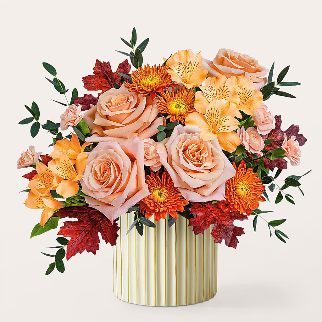 Spiced Latte Bouquet with Ivory Vase –  Grayson Florist And Gifts, Independence VA
