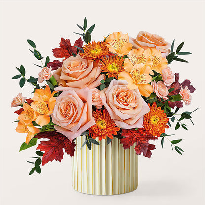 Spiced Latte Bouquet with Ivory Vase –  Grayson Florist And Gifts, Independence VA