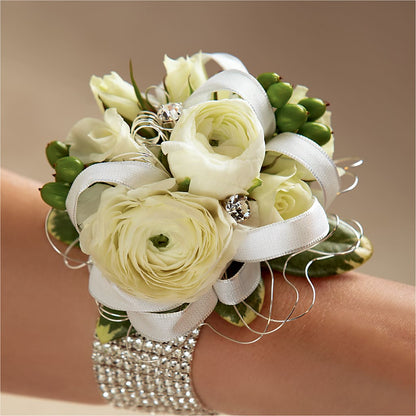 White Wedding Corsage –  Grayson Florist And Gifts, Independence VA